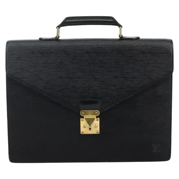 LOUIS VUITTON Epi Serviette Ambassador Business Bag Black M54412 LV Auth - Picture 1 of 16